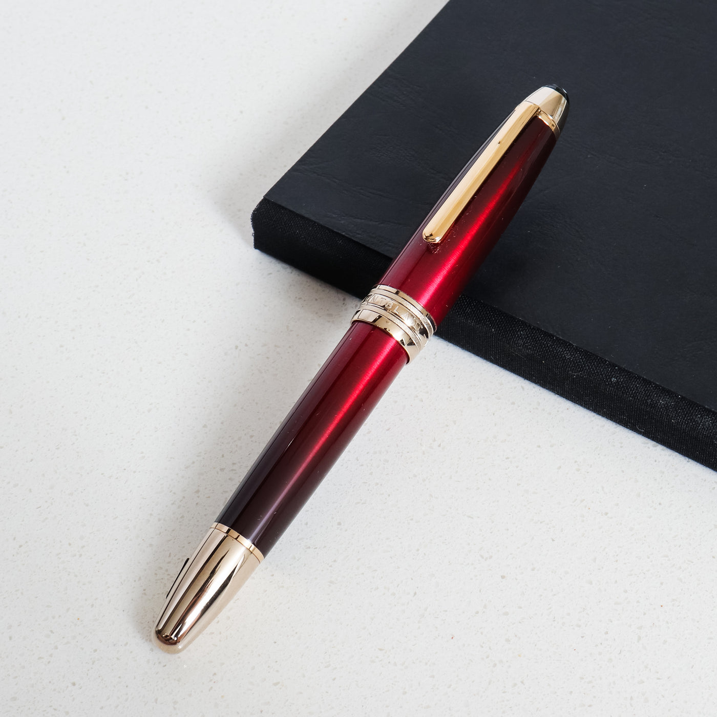 Montblanc Meisterstück Calligraphy Solitaire Burgundy Lacquer Fountain Pen