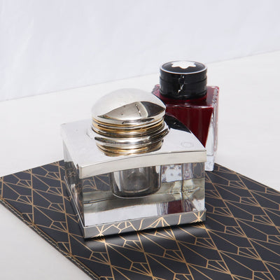 Montblanc Meisterstuck Solitaire Sterling Silver Inkwell - Preowned Clear