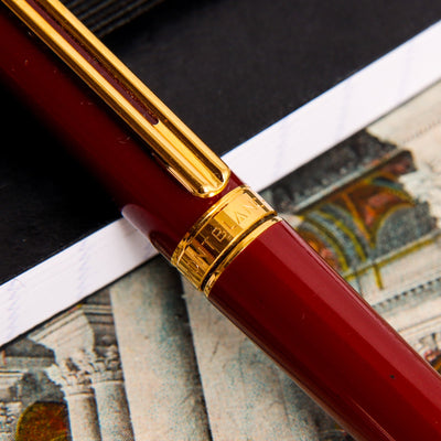 Montblanc-Noblesse-Oblige-Burgundy-Ballpoint-Pen-Center-Band