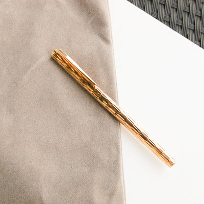 Montblanc Slimline 1147 Gold Plated Hex Pattern Fountain Pen - Preowned