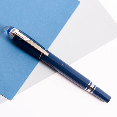 Montblanc Starwalker Blue Planet Rollerball Fineliner Pen Blue And Silver