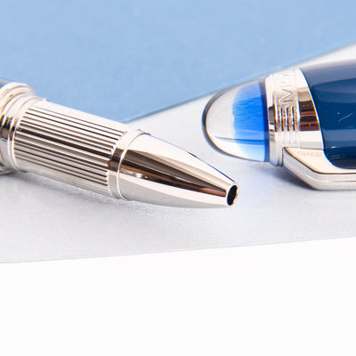 Montblanc Starwalker Blue Planet Rollerball Fineliner Pen Platinum Grip Section