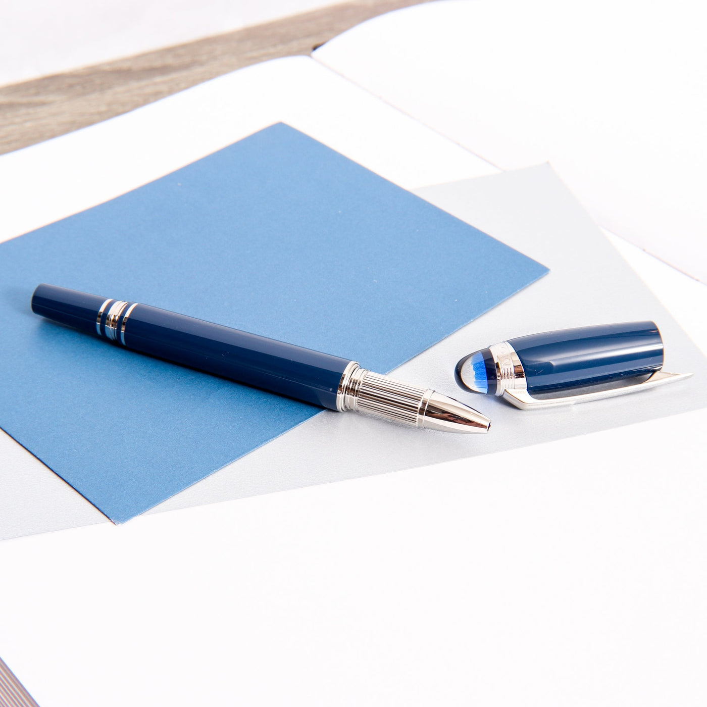 Montblanc Starwalker Blue Planet Rollerball Fineliner Pen Uncapped