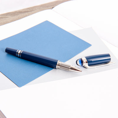 Montblanc Starwalker Blue Planet Rollerball Fineliner Pen Uncapped