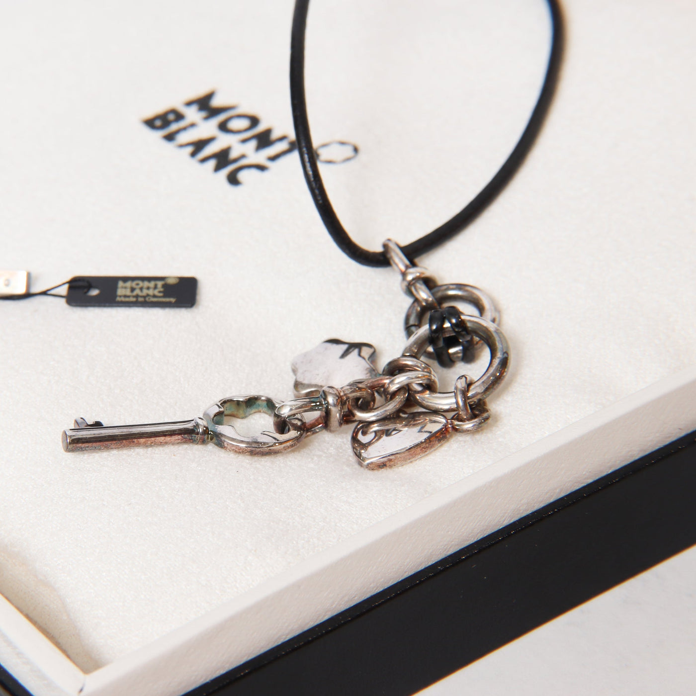 Montblanc Sterling Silver Heart & Key Necklace Details