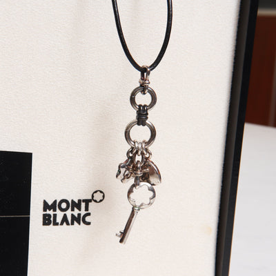 Montblanc Sterling Silver Heart & Key Necklace Metal