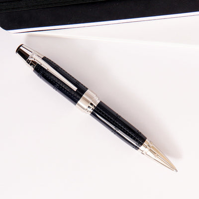 Montblanc Writer's Edition Antoine de Saint Exupery Ballpoint Pen Blue Barrel With Silver Trim