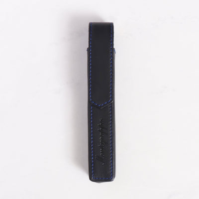 Montegrappa Black Leather with Blue Stitching One Pen Case Preowned