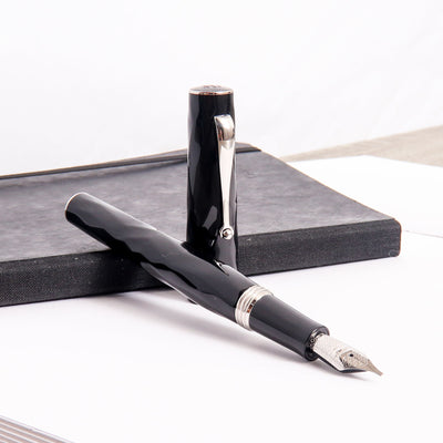 Montegrappa Brenta Fountain Pen Black With Silver Trim