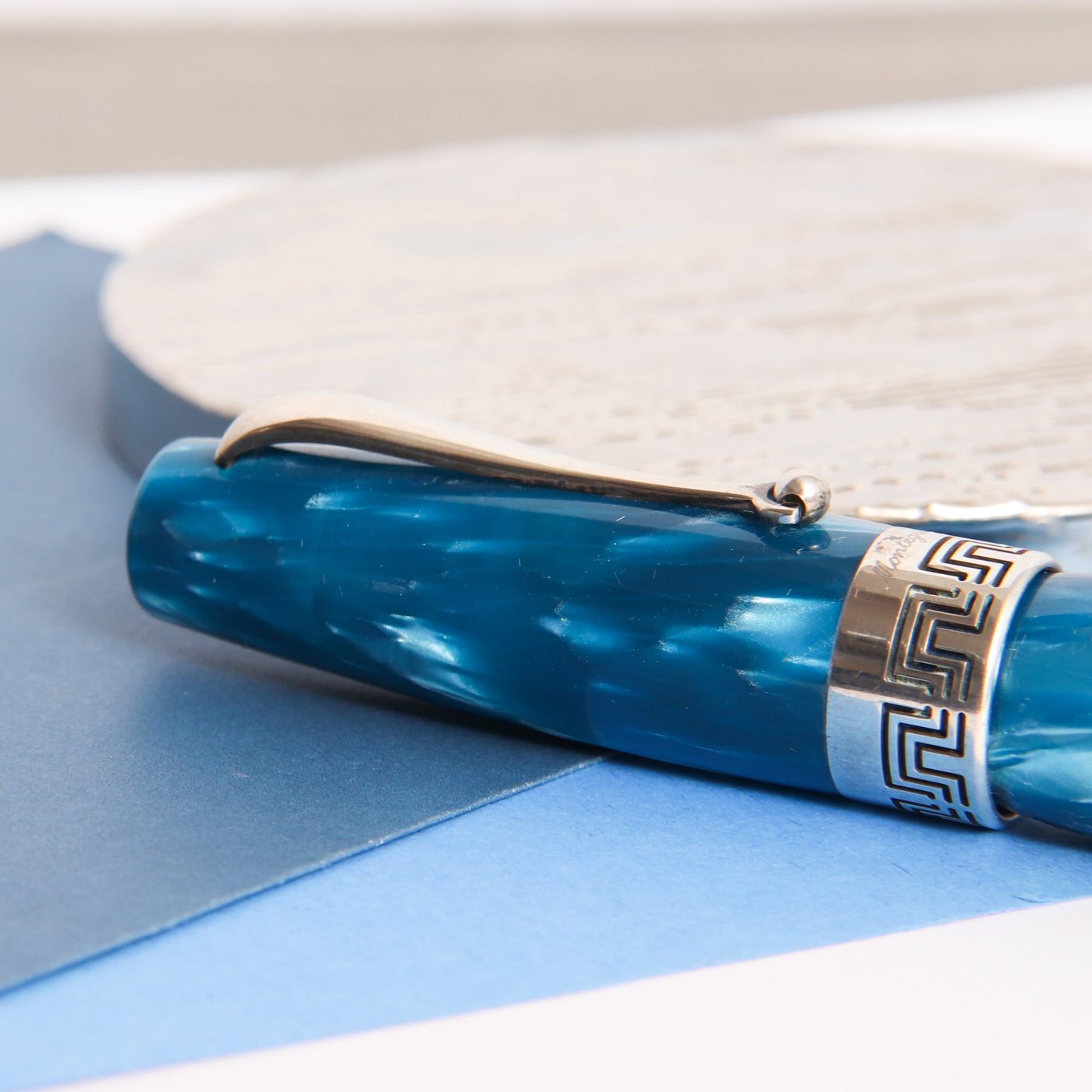 Montegrappa-Extra-Celluloid-Turquoise-Rollerball-Pen-Clip