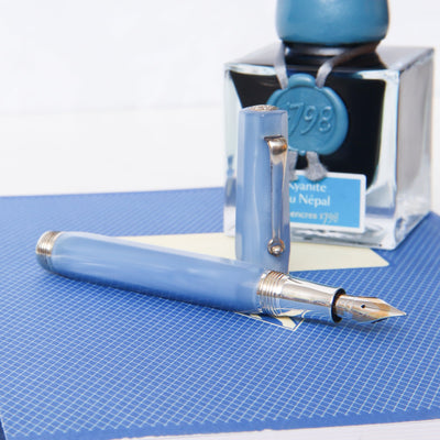 Montegrappa Micra Light Blue Fountain Pen - Preowned Uncapped