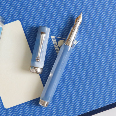 Montegrappa Micra Light Blue Fountain Pen - Preowned With Silver Trim