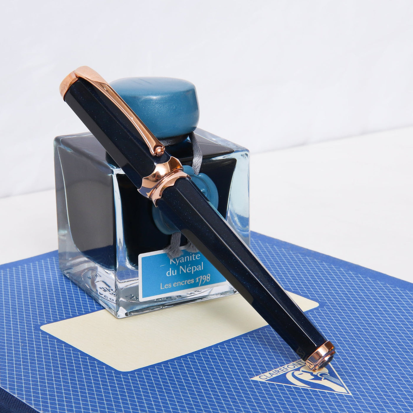 Montegrappa Piccola Navy Blue & Rose Gold Fountain Pen - Preowned Capped