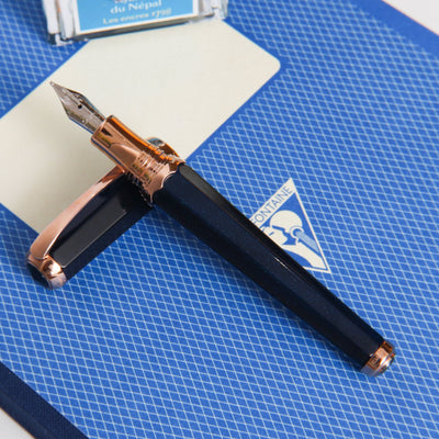 Montegrappa Piccola Navy Blue & Rose Gold Fountain Pen - Preowned