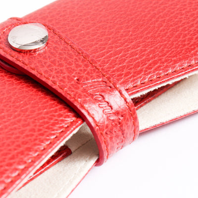 Montegrappa Red Leather Two Pen Pouch Logo Details