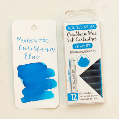 Monteverde Caribbean Turquoise Blue Standard International Cartridge Pack