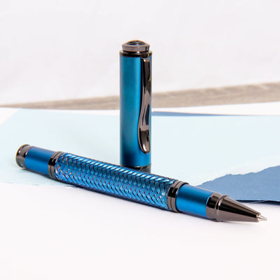 Monteverde-Innova-Formula-M-Blue-Rollerball-Pen-Uncapped