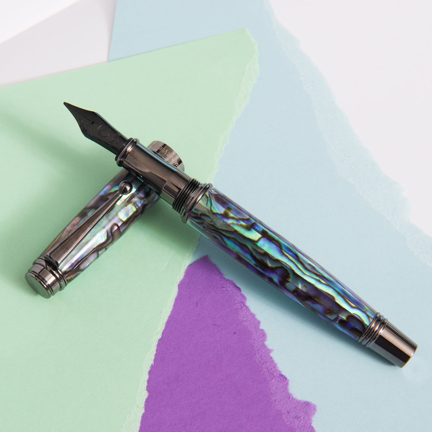 Monteverde-Invincia-Deluxe-Abalone-&-Gunmetal-Fountain-Pen