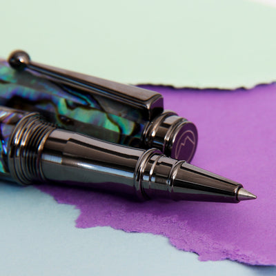 Monteverde-Invincia-Deluxe-Abalone-&-Gunmetal-Rollerball-Pen-Details