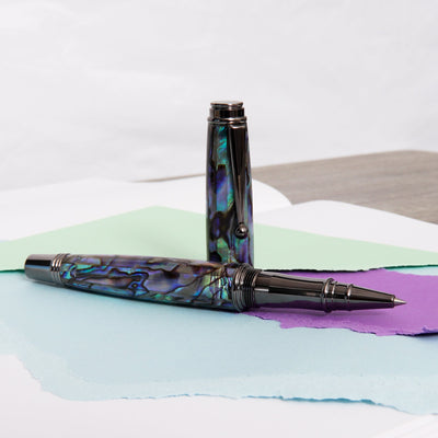 Monteverde-Invincia-Deluxe-Abalone-&-Gunmetal-Rollerball-Pen-Iridescent-Abalone-Shell