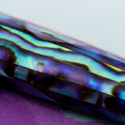 Monteverde-Invincia-Deluxe-Abalone-&-Gunmetal-Rollerball-Pen-Swirl-Of-Colors-Deep-Cobalt-Blue-Peacock-Green-Pruple-Cream-Pink