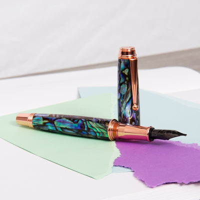 Monteverde-Invincia-Deluxe-Abalone-&-Rose-Gold-Fountain-Pen-Iridescent-Abalone-Shell