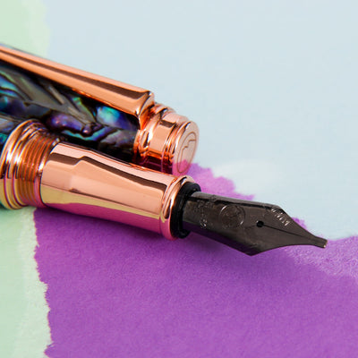 Monteverde-Invincia-Deluxe-Abalone-&-Rose-Gold-Fountain-Pen-Trim-Details