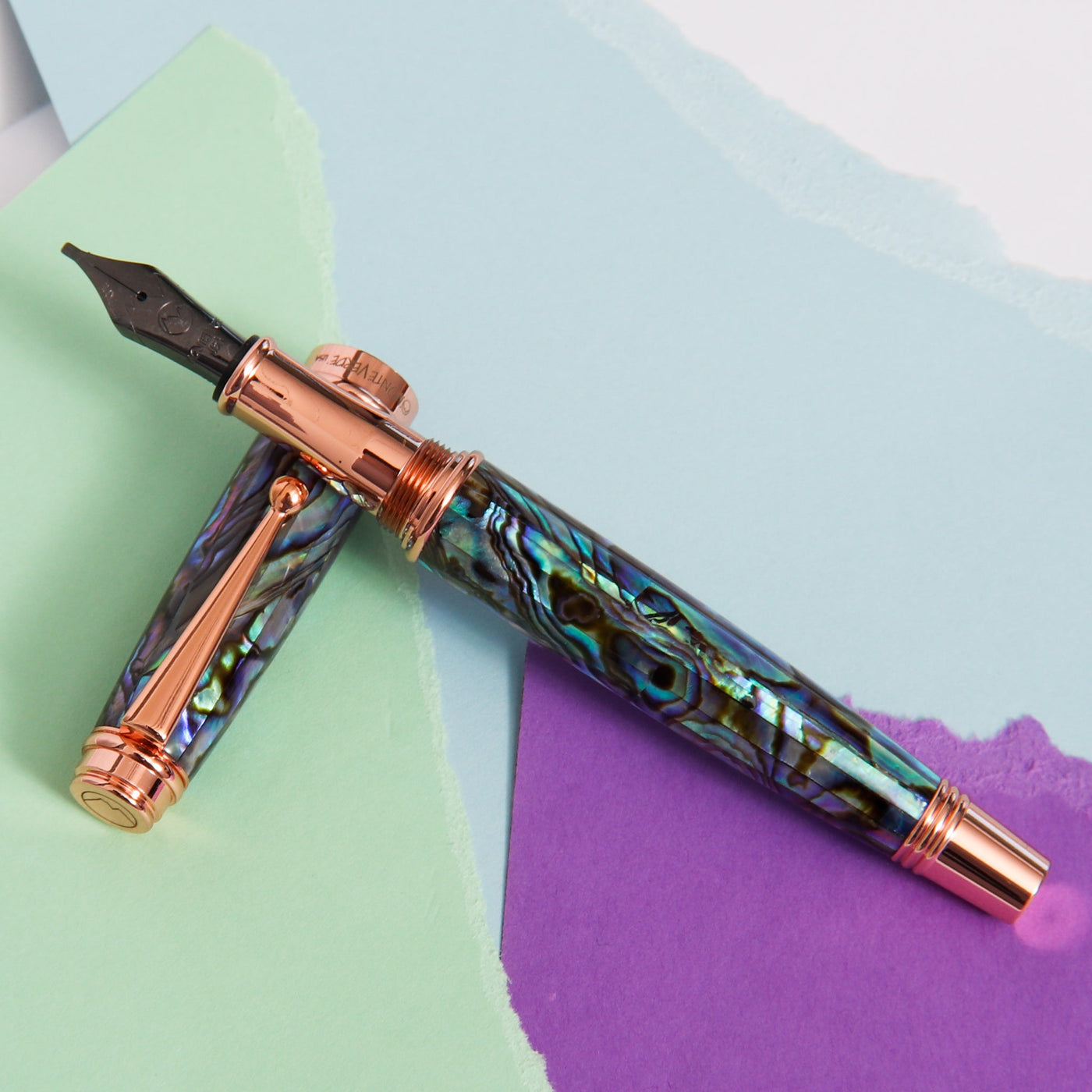 Monteverde-Invincia-Deluxe-Abalone-&-Rose-Gold-Fountain-Pen