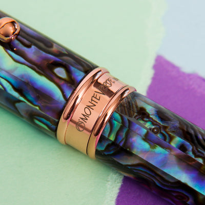 Monteverde-Invincia-Deluxe-Abalone-&-Rose-Gold-Rollerball-Pen-Center-Ring