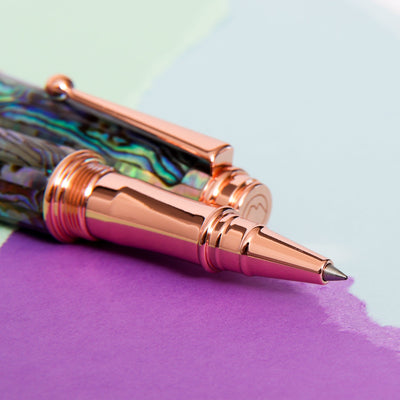 Monteverde-Invincia-Deluxe-Abalone-&-Rose-Gold-Rollerball-Pen-Details