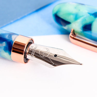 Monteverde Mountains of the World Blue Fountain Pen Stainless Steel Nib Details