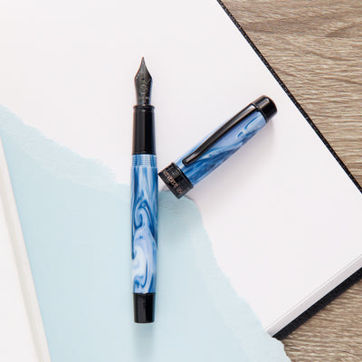 Monteverde Prima Blue Swirl Fountain Pen Acrylic Resin