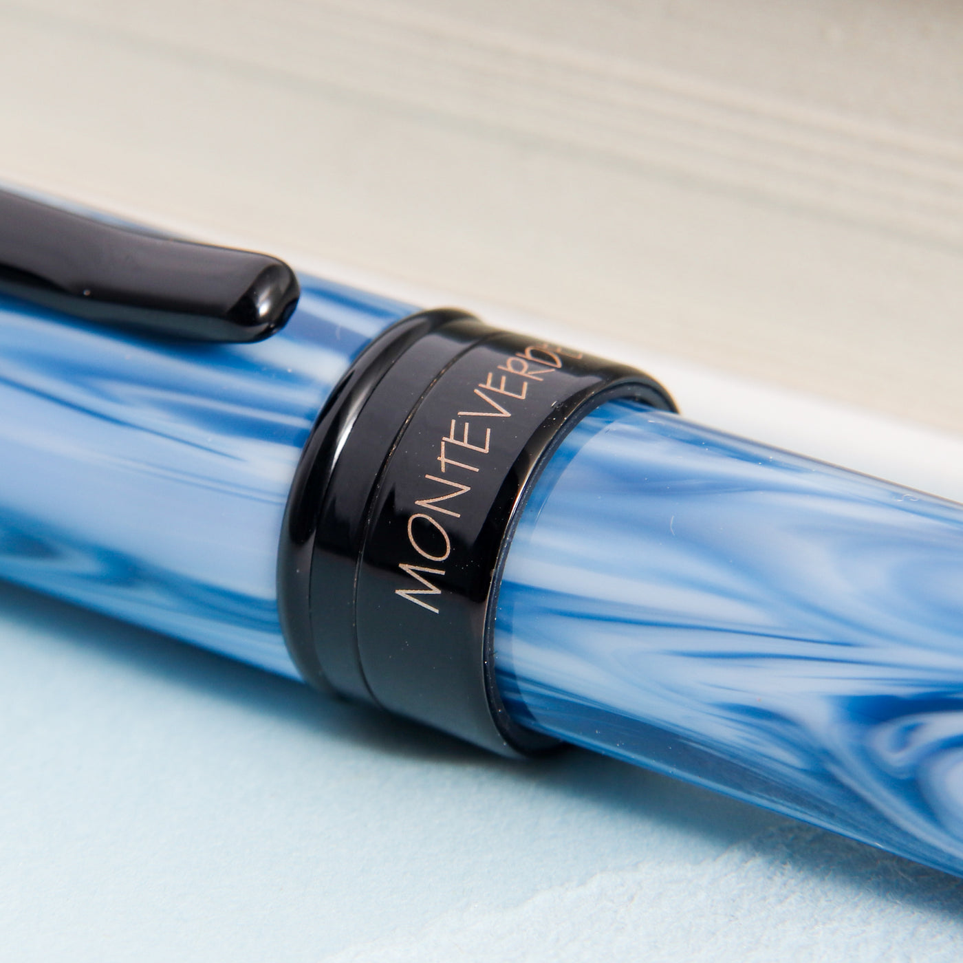 Monteverde Prima Blue Swirl Fountain Pen Details