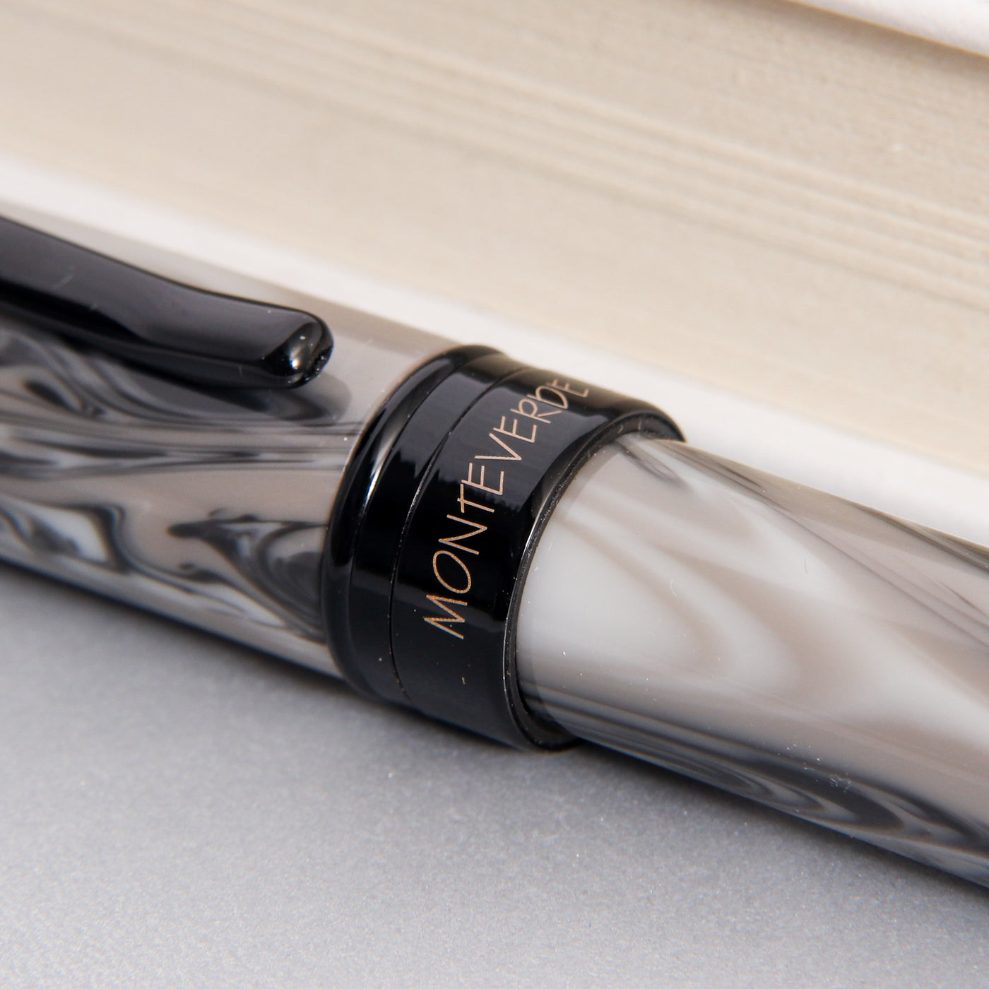 Monteverde Prima Grey Swirl Ballpoint Pen Details