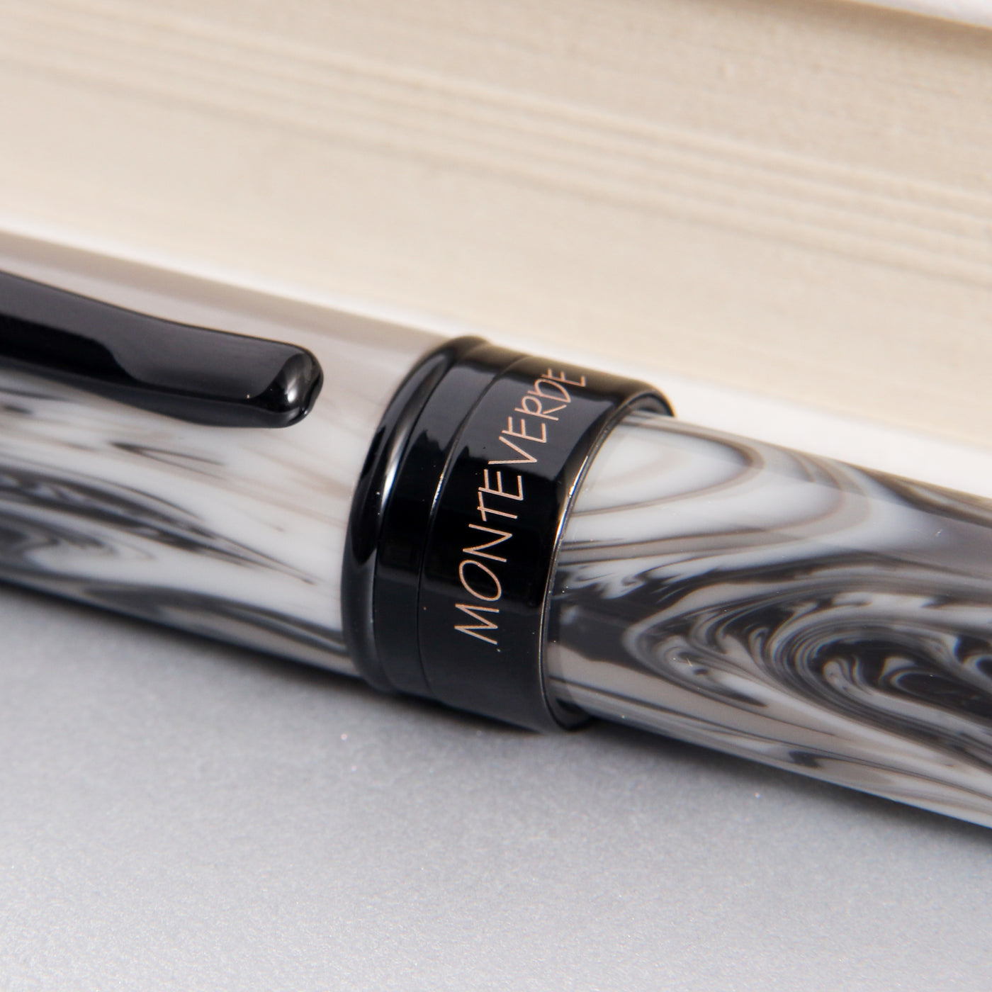 Monteverde Prima Grey Swirl Fountain Pen Details