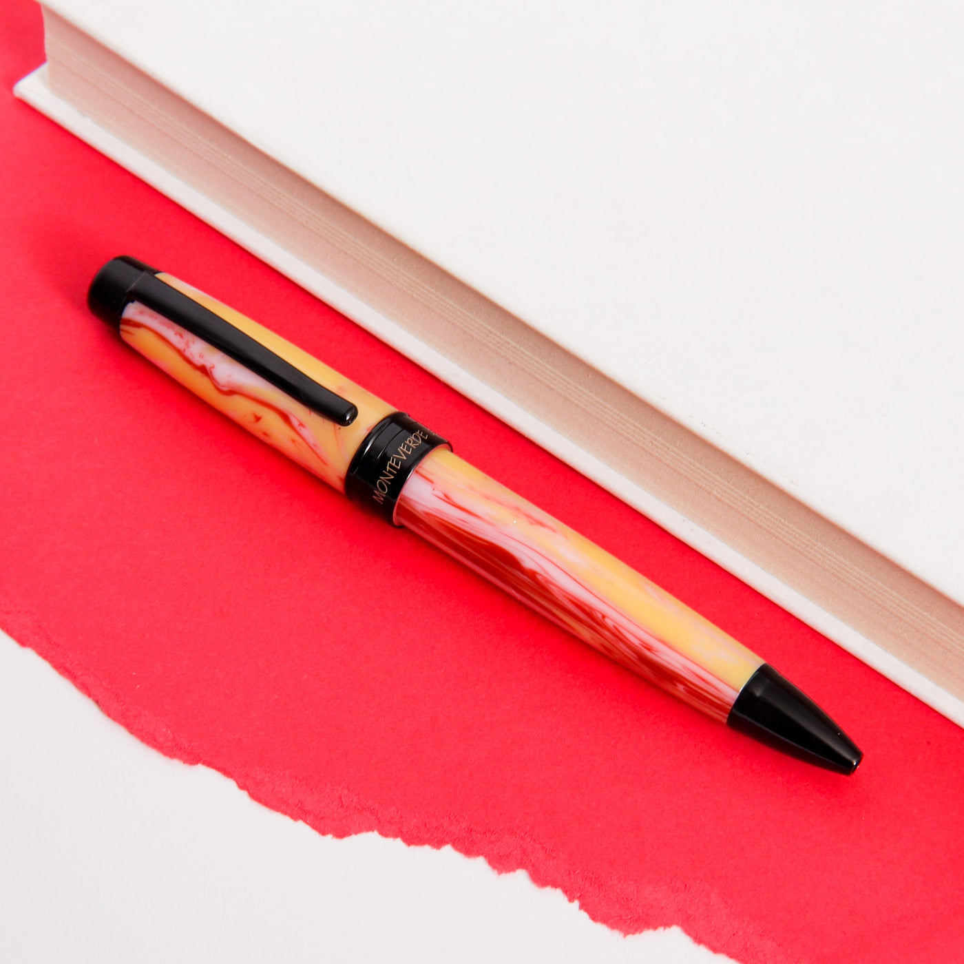 Monteverde Prima Red Swirl Ballpoint Pen Beginner Pen