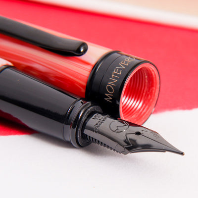 Monteverde Prima Red Swirl Fountain Pen Hand Made Resin