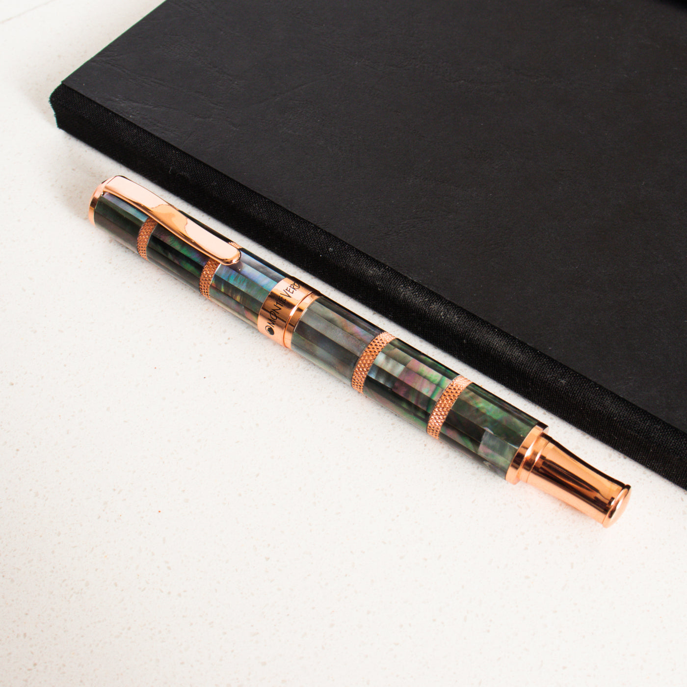 Monteverde Regatta Black Mother of Pearl Rose Gold Fountain Pen