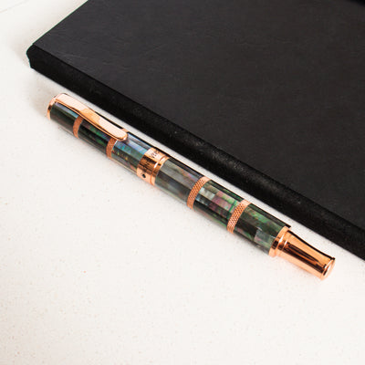 Monteverde Regatta Black Mother of Pearl Rose Gold Fountain Pen
