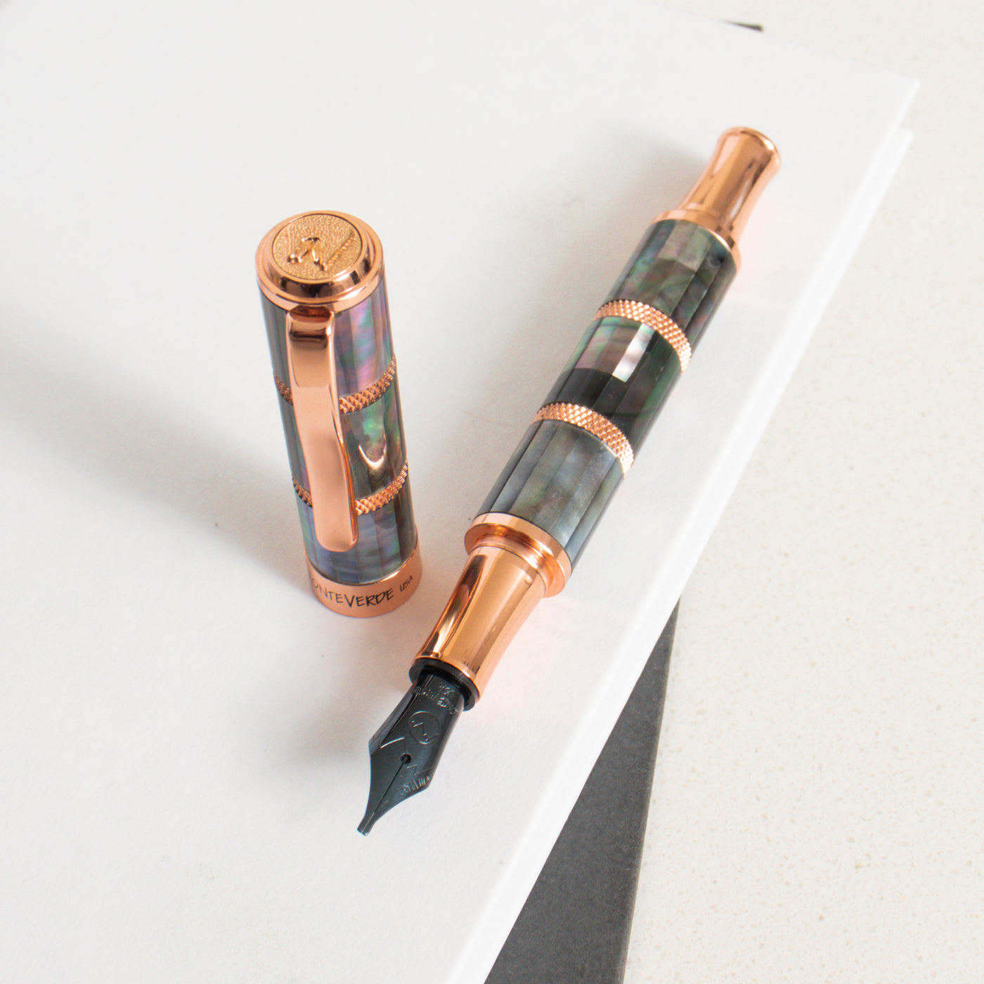 Monteverde Regatta Black Mother of Pearl Rose Gold Fountain Pen