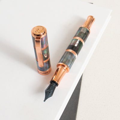 Monteverde Regatta Black Mother of Pearl Rose Gold Fountain Pen