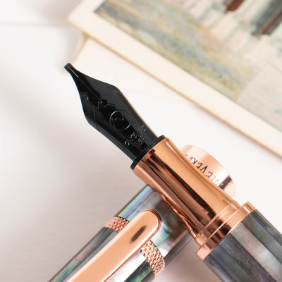 Monteverde Regatta Black Mother of Pearl Rose Gold Fountain Pen