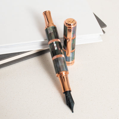 Monteverde Regatta Black Mother of Pearl Rose Gold Fountain Pen
