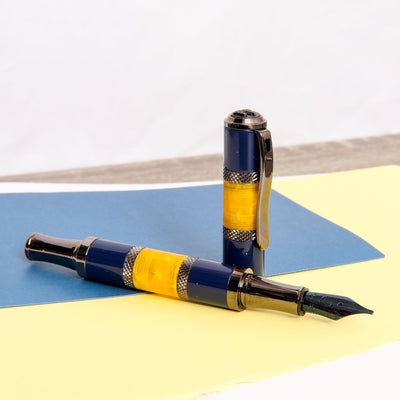 Monteverde-Regatta-Sport-Blue-Yellow-Fountain-Pen-Uncapped