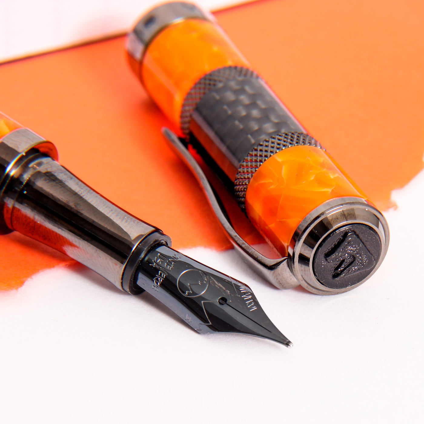 Monteverde-Regatta-Sport-Orange-Fountain-Pen-Nib-Details