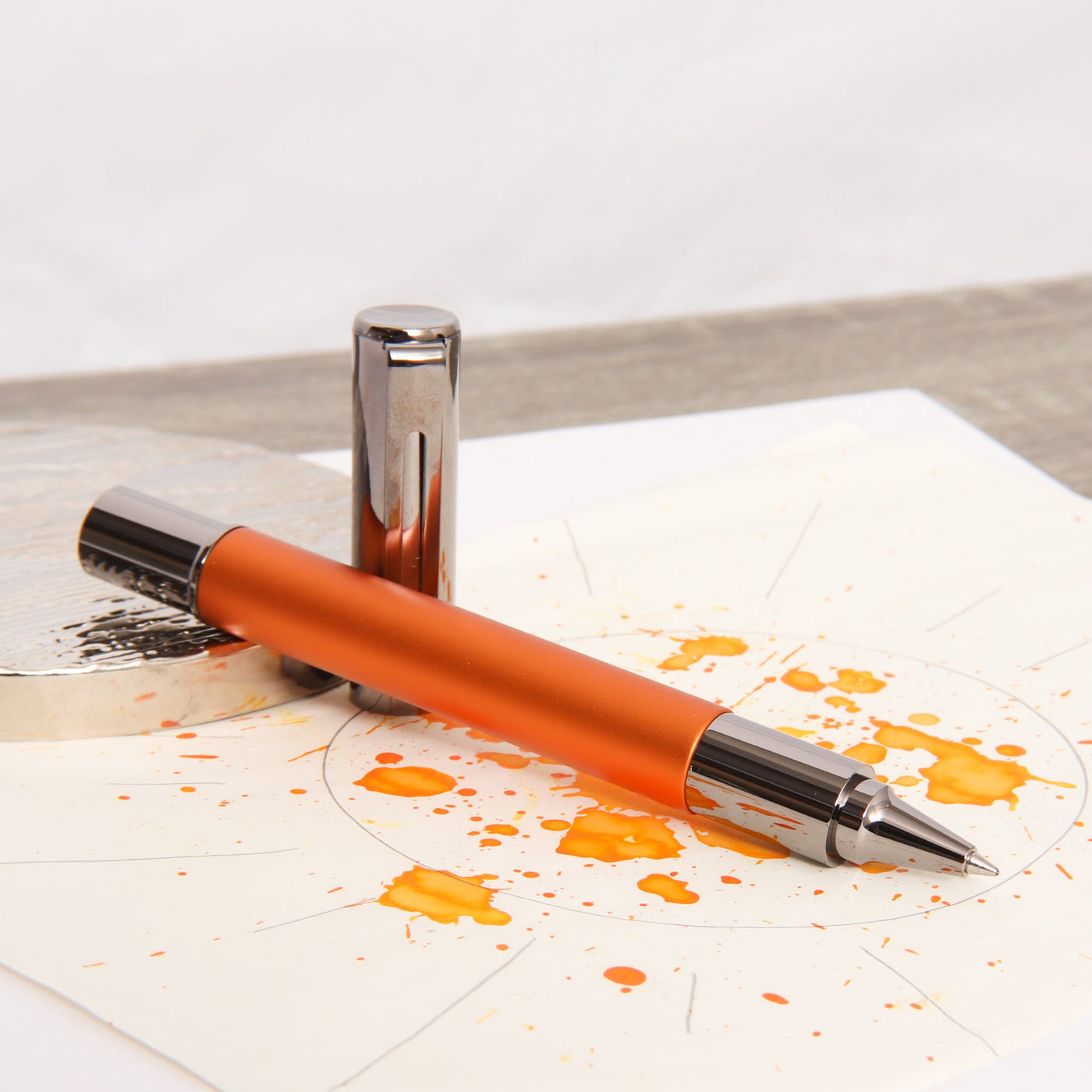 Monteverde Ritma Anodized Orange 3 + 2 Piece Set Rollerball Pen Uncapped
