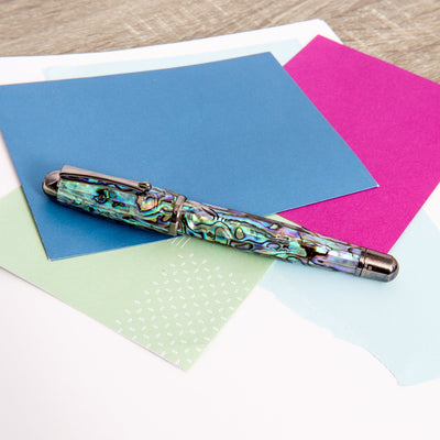 Monteverde-Super-Mega-Abalone-&-Gunmetal-Fountain-Pen-14k-Nib-Capped