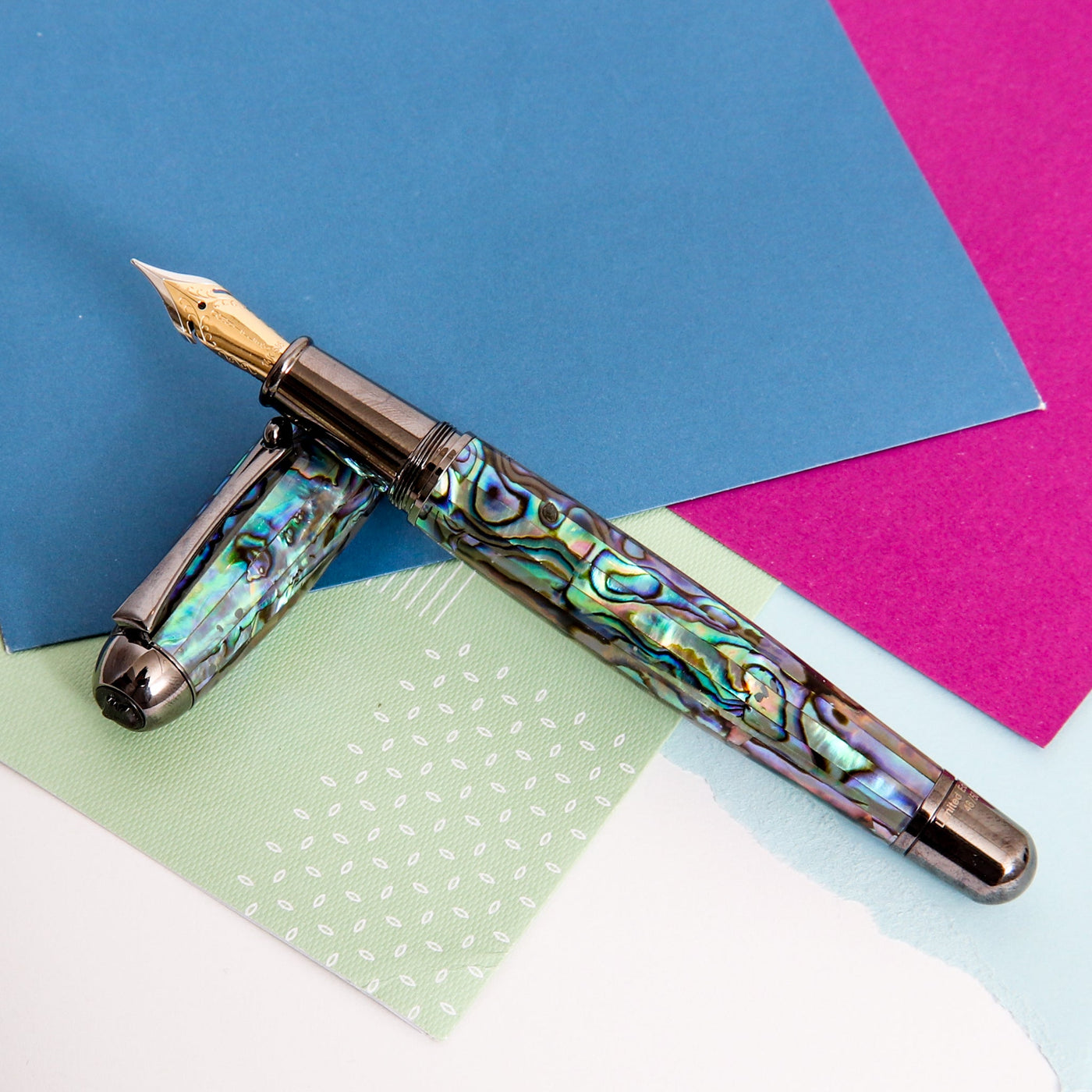 Monteverde-Super-Mega-Abalone-&-Gunmetal-Fountain-Pen-14k-Nib