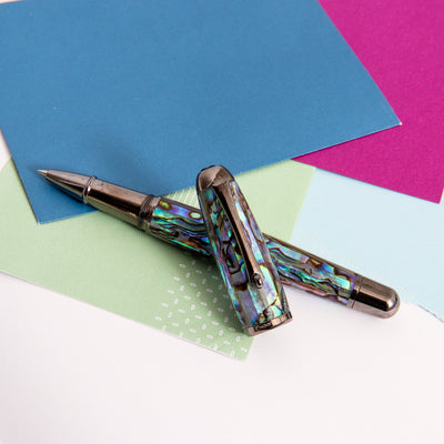 Monteverde-Super-Mega-Abalone-&-Gunmetal-Rollerball-Pen-Blue-Purple-Green