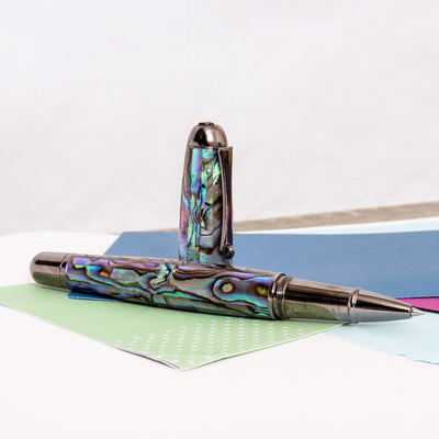 Monteverde-Super-Mega-Abalone-&-Gunmetal-Rollerball-Pen-Uncapped